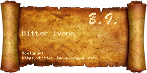 Bitter Ivonn névjegykártya